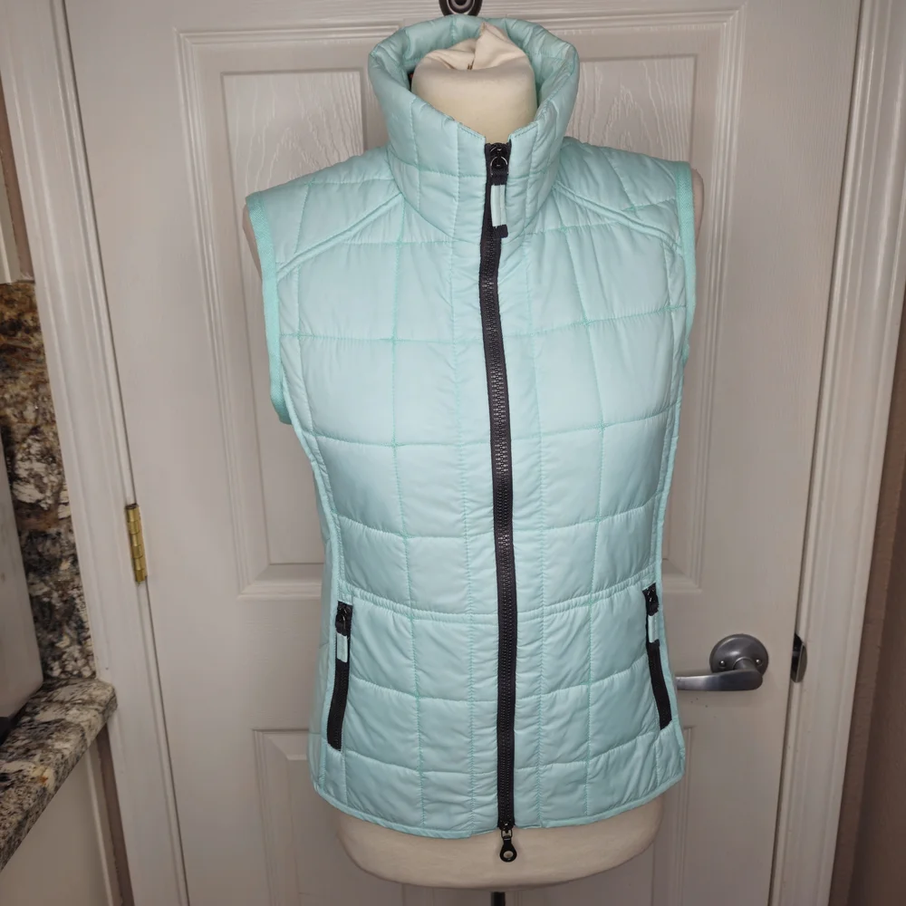 Frauenschuh Quilted Mint Green Zip Up Vest Size 1 Small